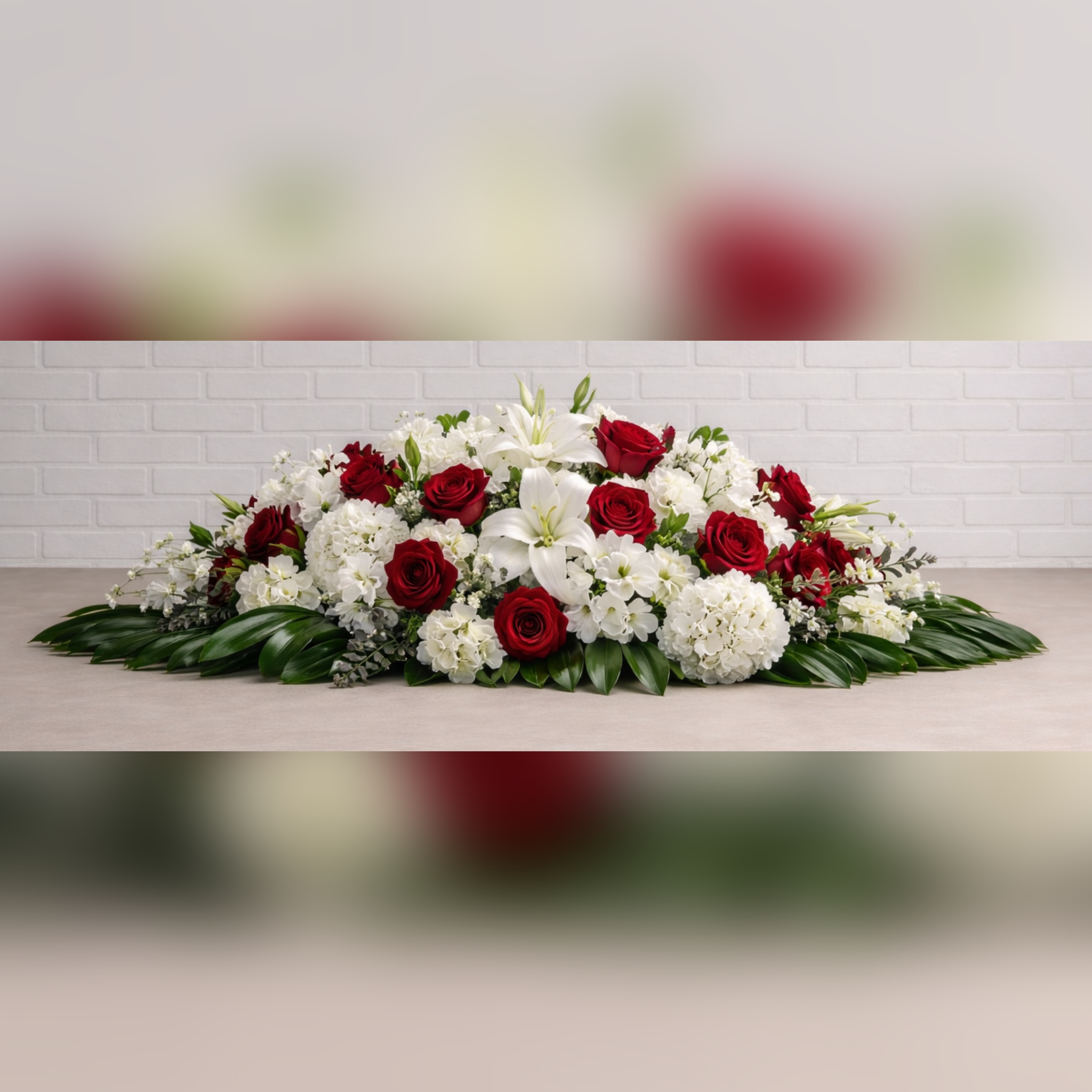 Centro fúnebre en rojos y blancos Zaragoza